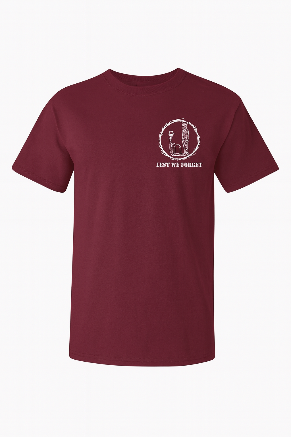 SHort sleeve ,aroon remembrance day shirt